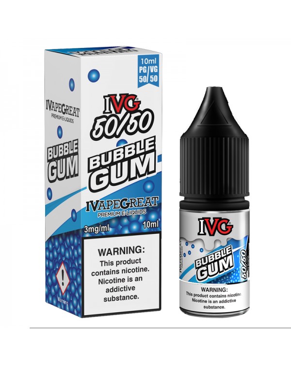 IVG 50:50: Bubblegum E-Liquid - 10ml ( Dated 31.03...