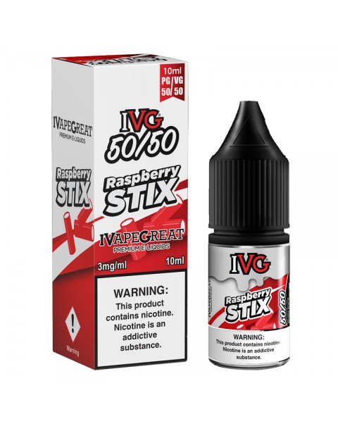 IVG 50:50: Raspberry Stix E-Liquid - 10ml