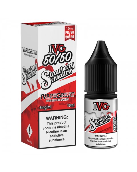 IVG 50:50: Strawberry Sensation E-Liquid - 10ml ( Dated 31.03.21 )