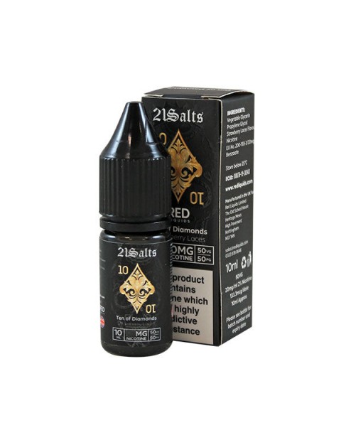 21 Vape Ten of Diamonds Strawberry Laces Nic Salt 10ml