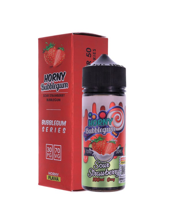 Horny Flava Sour Strawberry Bubblegum E-liquid 100...