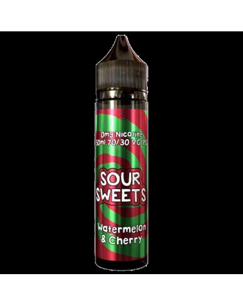 Cornish Liquids Sour Sweets: Watermelon and Cherry E-liquid 50ml Short Fill