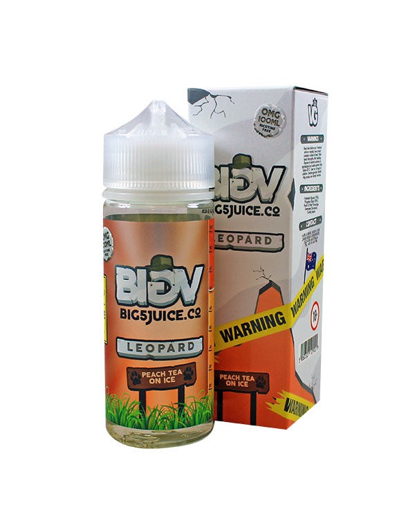 Big 5 Leopard Peach Tea on Ice E-liquid 100ml Shor...