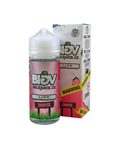 Big 5 Lion Pomegranate & Lychee on Ice E-liquid 100ml Short Fill