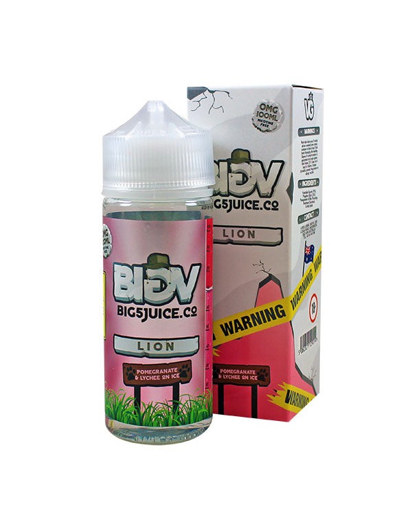 Big 5 Lion Pomegranate & Lychee on Ice E-liqui...