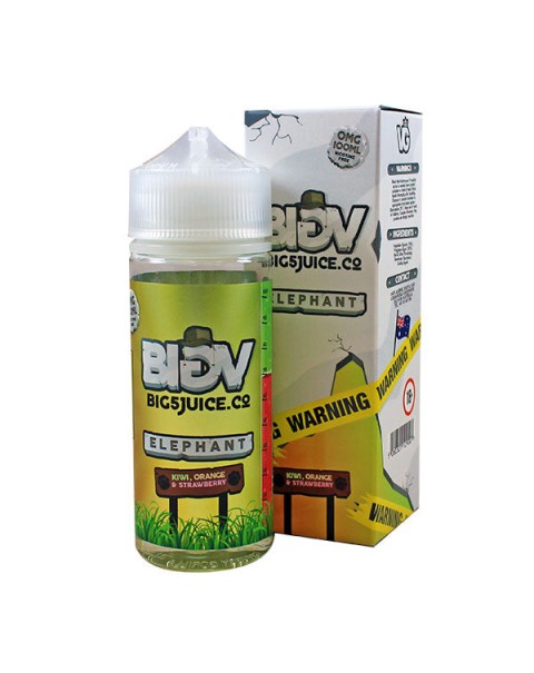 Big 5 Elephant Kiwi Orange & Strawberry E-liquid 100ml Short Fill