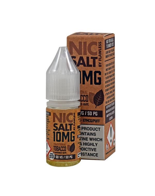 Flawless Traditional Tobacco 10mg 10ml Nic Salt E-...