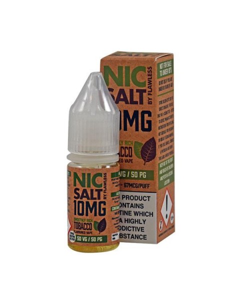 Flawless Smoothly Rich Tobacco 10mg 10ml Nic Salt E-Liquid