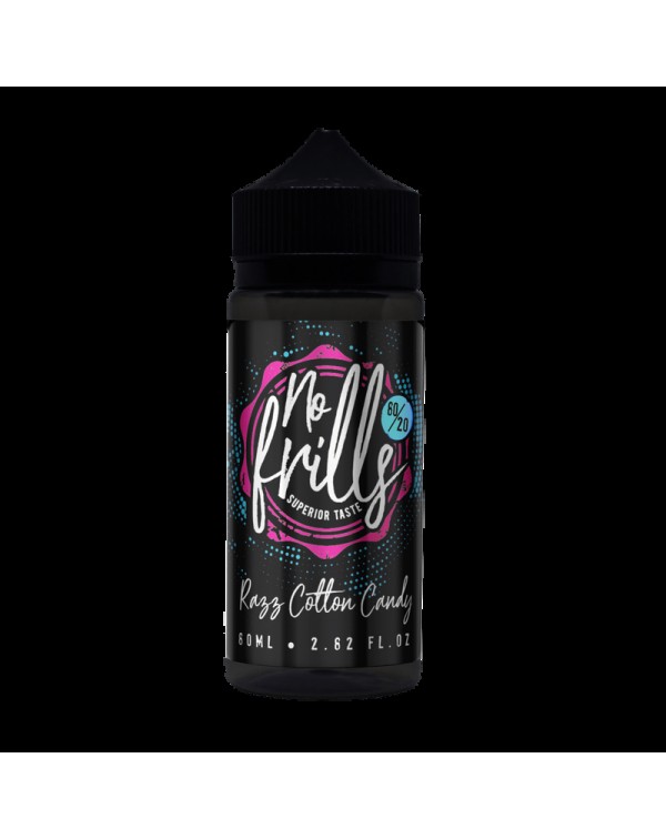 No Frills Razz Cotton Candy E-liquid 80ml Short Fi...