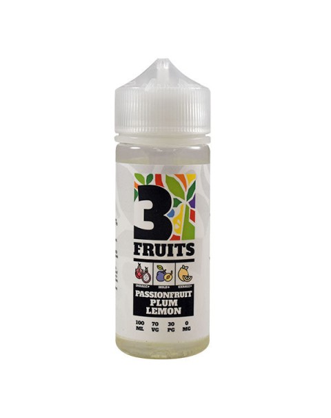 3 Fruits Passionfruit Plum Lemon 0mg 100ml Short Fill E-Liquid