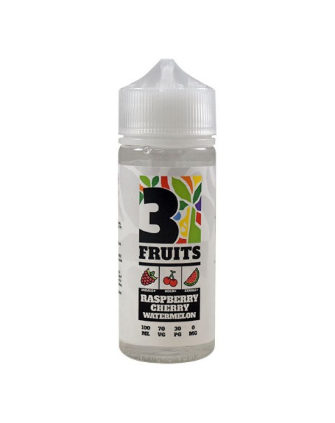 3 Fruits Raspberry Cherry Watermelon 0mg 100ml Short Fill E-Liquid