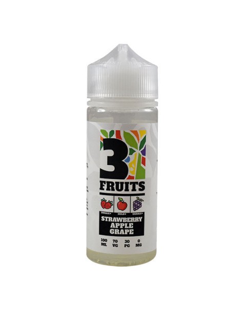 3 Fruits Strawberry Apple Grape 0mg 100ml Short Fill E-Liquid