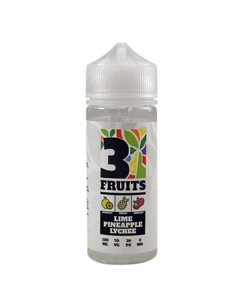 3 Fruits Lime Pineapple Lychee 0mg 100ml Short Fill E-Liquid