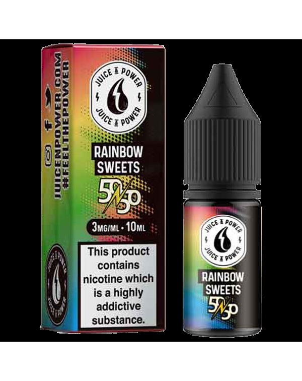 Juice N' Power 50:50 Rainbow Sweet 10ml E-Liqu...