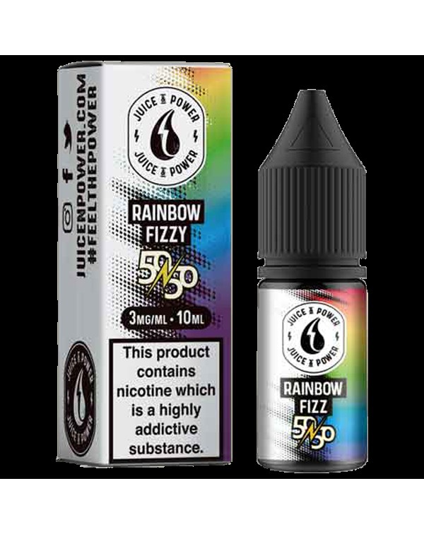 Juice N' Power 50:50 Rainbow Fizzy 10ml E-Liqu...