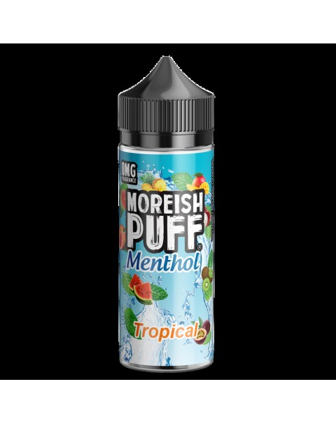 Moreish Puff Menthol Tropical 0mg 100ml Short Fill E-Liquid