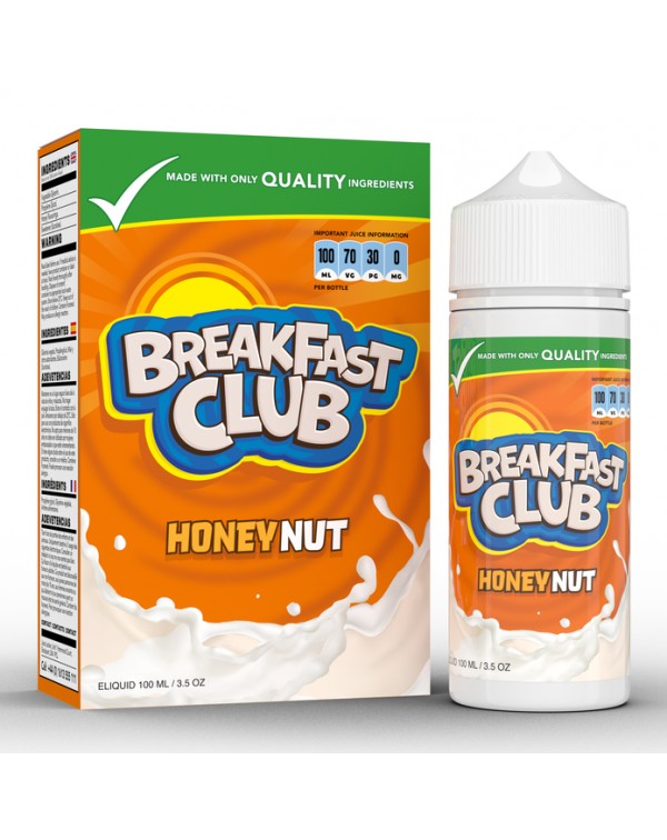 Breakfast Club Honey Nut 0mg 100ml Short Fill E-Li...