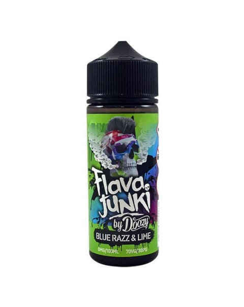 Doozy Vape Flava Junki: Blue Razz Lime 0mg 100ml Short Fill E-Liquid