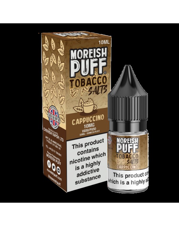 Moreish Puff Salts Cappuccino Tobacco 10ml Nic Sal...