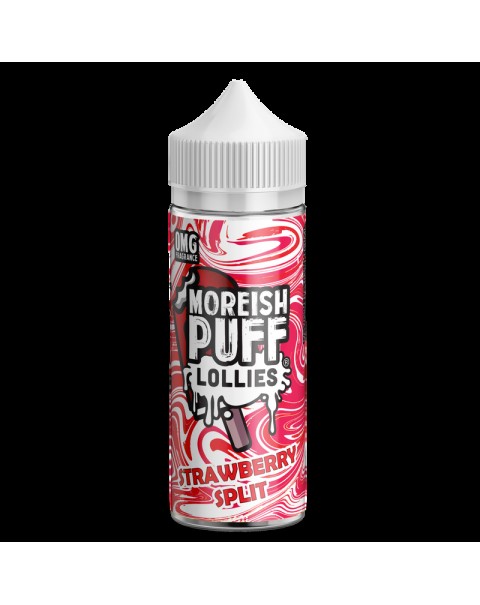 Moreish Puff Lollies Strawberry Split 0mg 100ml Short Fill E-Liquid