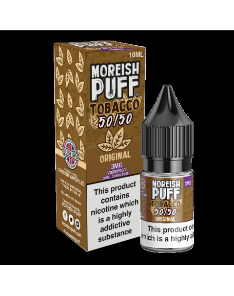 Moreish Puff Tobacco 50/50: Original Tobacco 10ml E-Liquid