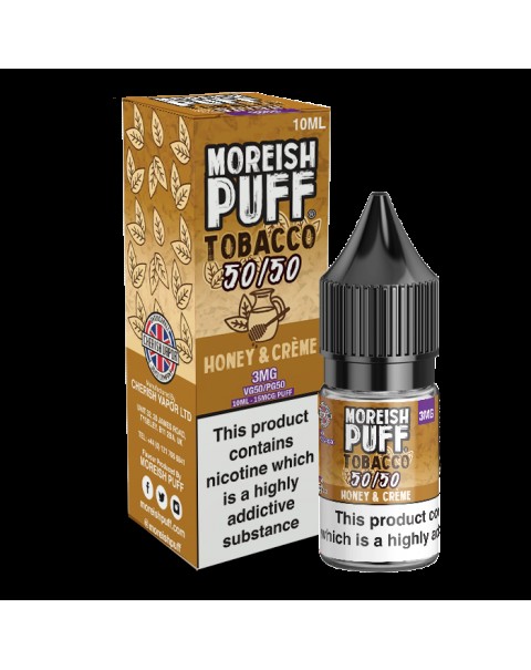 Moreish Puff Tobacco 50/50: Honey and Cream Tobacco 10ml E-Liquid