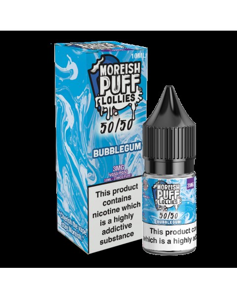 Moreish Puff Lollies 50/50: Bubblegum 10ml E-Liquid