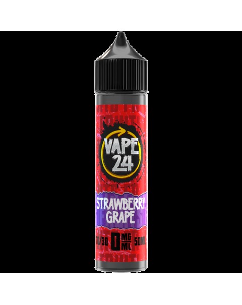 Vape 24 Fruits: Strawberry Grape 0mg 50ml Short Fill E-Liquid