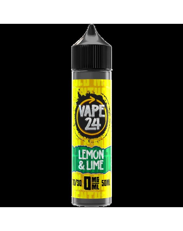 Vape 24 Menthol: Lemon Lime 0mg 50ml Short Fill E-...