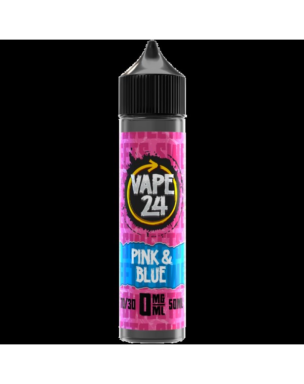 Vape 24 Sweets: Pink Blue 0mg 50ml Short Fill E-Li...