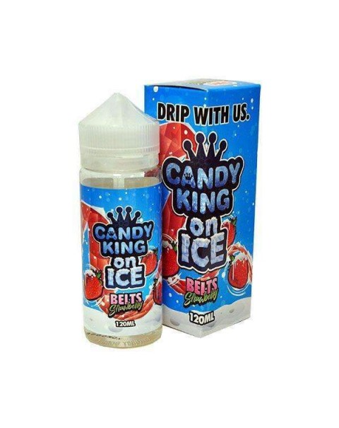 Drip More Candy King On Ice: Belts Strawberry 100ml Short Fill - 0mg