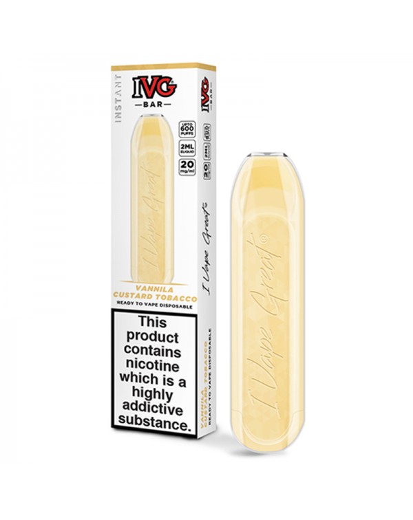IVG Bar Vanilla Custard Tobacco Disposable Pod Dev...