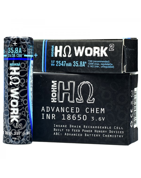 Hohm Tech Hohm Work 18650 Vape Battery Twin Pack (...