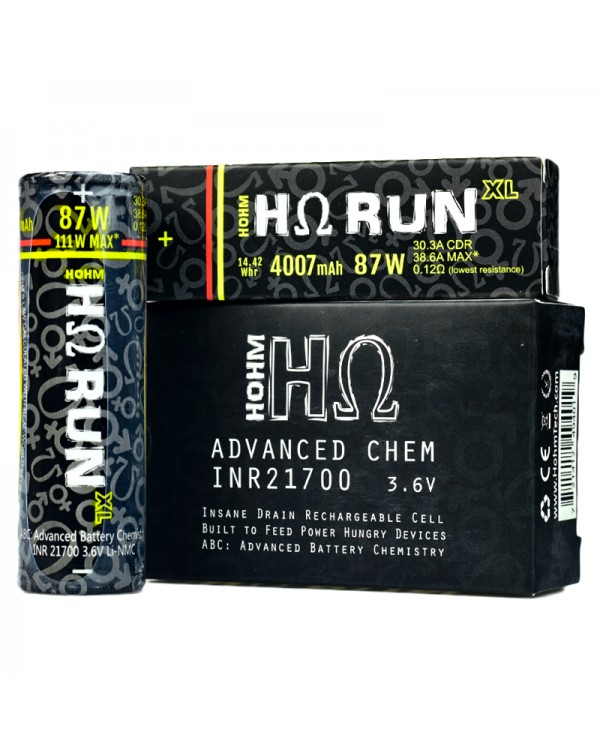 Hohm Tech Hohm Run XL 21700 Vape Battery Twin Pack...